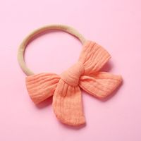 Spring Nylon Soft Bow Baby Cotton Wrinkled Cloth Bow Children's Hair Accessories sku image 5