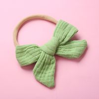 Spring Nylon Soft Bow Baby Cotton Wrinkled Cloth Bow Children's Hair Accessories sku image 7