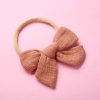 Spring Nylon Soft Bow Baby Cotton Wrinkled Cloth Bow Children's Hair Accessories sku image 8