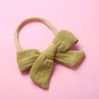 Spring Nylon Soft Bow Baby Cotton Wrinkled Cloth Bow Children's Hair Accessories sku image 9