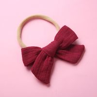 Spring Nylon Soft Bow Baby Cotton Wrinkled Cloth Bow Children's Hair Accessories sku image 14