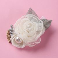 New Three-dimensional Simulation Flower Children's Pearl Hairpin Edging Headwear sku image 10