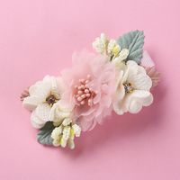 New Three-dimensional Simulation Flower Children's Pearl Hairpin Edging Headwear sku image 12