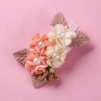 New Three-dimensional Simulation Flower Children's Pearl Hairpin Edging Headwear sku image 14