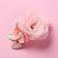 New Three-dimensional Simulation Flower Children's Pearl Hairpin Edging Headwear sku image 15