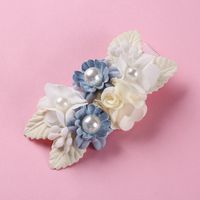 New Three-dimensional Simulation Flower Children's Pearl Hairpin Edging Headwear sku image 1