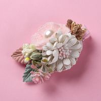 New Three-dimensional Simulation Flower Children's Pearl Hairpin Edging Headwear sku image 17