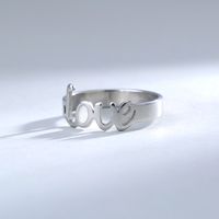 Classic Creative Sky Blue Luminous Love Letter Stainless Steel Ring main image 1