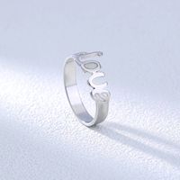 Classic Creative Sky Blue Luminous Love Letter Stainless Steel Ring main image 3