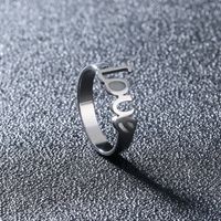 Classic Creative Sky Blue Luminous Love Letter Stainless Steel Ring main image 6