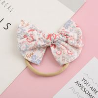 Spring Bow Cotton Floral Headband Baby Nylon Baby Soft Hair Rope sku image 7