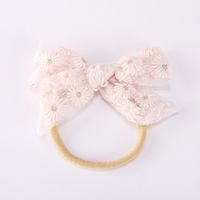 Simple Lace Mesh Bow Super Soft Nylon Baby Headwear sku image 2