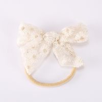 Simple Lace Mesh Bow Super Soft Nylon Baby Headwear sku image 3