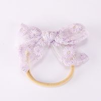 Simple Lace Mesh Bow Super Soft Nylon Baby Headwear sku image 5