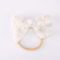 Simple Lace Mesh Bow Super Soft Nylon Baby Headwear sku image 8