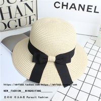 Fashion Bow Foldable Sun Hat Female Summer Vacation Leisure Beach Hat sku image 4