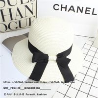 Fashion Bow Foldable Sun Hat Female Summer Vacation Leisure Beach Hat sku image 6