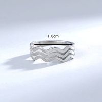 New Fashion Sky Blue Luminous Wave Shape Stainless Steel Ring main image 8
