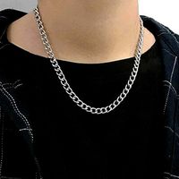 Einfache Mode Hip Hop Schmuck Legierung Silber Kette Halskette main image 5