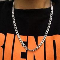 Einfache Mode Hip Hop Schmuck Legierung Silber Kette Halskette main image 6