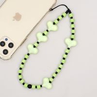 Acrylic Color Peach Heart Bohemian Striped Beads Mobile Phone Chain Wholesale Nihaojewelry sku image 7