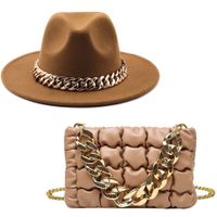 British  European And American Big Brimmed Hat Chain Big Brimmed Felt Hat sku image 3