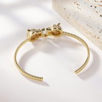 Fashion Leopard Head Gold Bracelet Simple Inlaid Zircon Alloy Bracelet main image 3