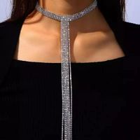 Fashion Accessories Geometric Rhinestone Multi-layer Long Tassel Necklace main image 5