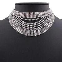 Fashion Rhinestone Collar Trend Full Diamond Multilayer Necklace Wholesale main image 4