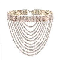 Fashion Rhinestone Collar Trend Full Diamond Multilayer Necklace Wholesale main image 5