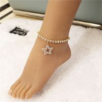 New Small Star Pendant Silver Plated Gold Plated Rhinestone Anklet main image 3