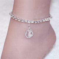 New Crystal Rhinestones Water Droplets Bear Women's Beach Anklet main image 1