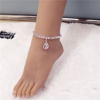 New Crystal Rhinestones Water Droplets Bear Women's Beach Anklet main image 3