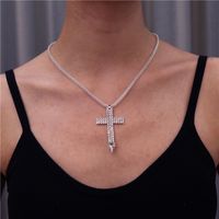 Popular Jewelry Diamond Claw Chain Fashion Trend Cross Rhinestone Necklace main image 2