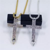 Popular Jewelry Diamond Claw Chain Fashion Trend Cross Rhinestone Necklace main image 4