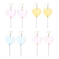 Simple Candy Color Lollipop Heart-shaped Long Ear Hook Wholesale main image 4