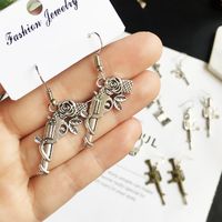 Exaggerated Pistol Plating Alloy No Inlaid Earrings main image 5