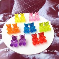 Cartoon Bear Creative Transparent Candy Color Earrings Wholesale main image 2
