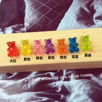Cartoon Bear Creative Transparent Candy Color Earrings Wholesale main image 5