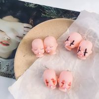 Funny Cute Doll Head Geometric Drop Earrings Wholesale main image 5