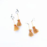 Cute Contrast Color Witch Flying Witch's Broom Earrings Wholesale main image 6