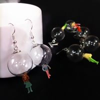 Creative Hand-made Fun Transparent Glass Ball Bubble Doll Doll Earrings main image 3