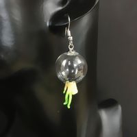 Creative Hand-made Fun Transparent Glass Ball Bubble Doll Doll Earrings main image 4