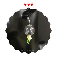 Creative Hand-made Fun Transparent Glass Ball Bubble Doll Doll Earrings main image 6