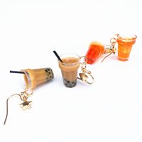 Creative Lemon Ice Black Tea Pearl Milk Tea Earrings Wholesale main image 3