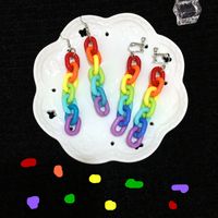 Acrylic Rainbow Contrast Color Chain Acrylic Earrings Wholesale main image 4