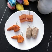 Creative Fashion Simulation Stewed Spare Ribs Chicken Wings Resin Drop Earrings main image 1