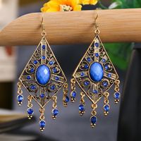 Ethnic Hollow Geometric Diamond Fashion Drop Earrings Wholesale main image 1