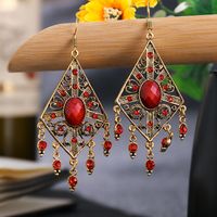 Ethnic Hollow Geometric Diamond Fashion Drop Earrings Wholesale main image 4