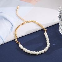 Bracelet En Alliage De Couture De Chaîne De Perles Irrégulières main image 4